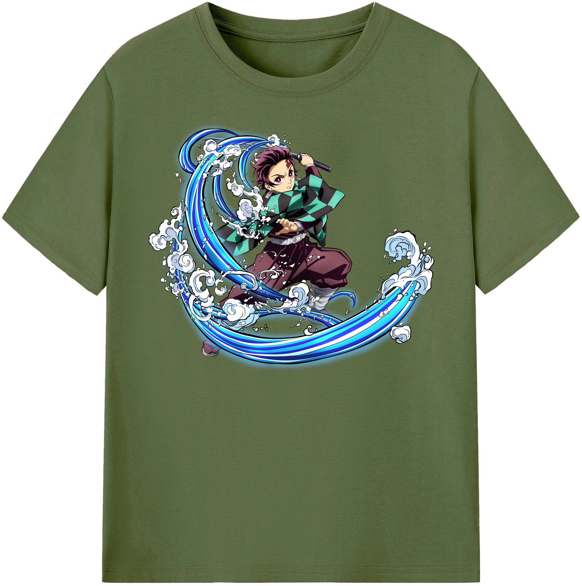 （画像用） 鬼滅の刃 竈門 炭治郎／かまど たんじろう Kamado Tanjirou 綿100％半袖Tシャツ（フロントプリント）